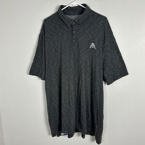 Robert Graham Mens Polo Shirt Sz 2XL Bulldog Embroidered Charcoal Gray Slub Grey